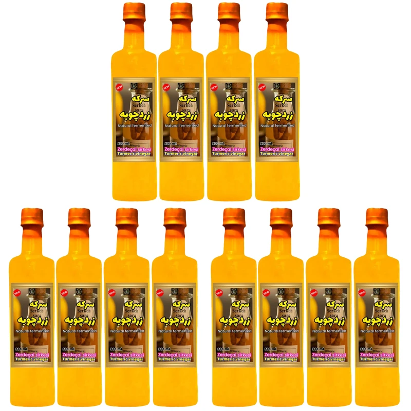 سرکه زردچوبه سنتی سرکه سرا - 500 میلی لیتر بسته 12 عددی