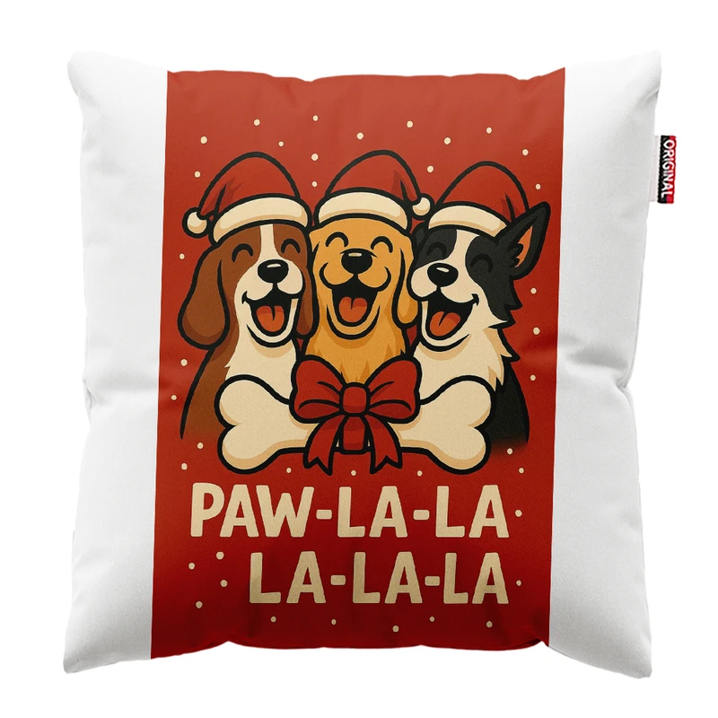 کوسن پاد آفرین مدل کریسمس طرح سگ کد PK302554 سایز 30*30 سانتی متر