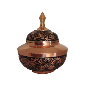 شکلات خوری مسی مدل الماس تراش طرح سلجوقی نیمه تراش کد ۰۴