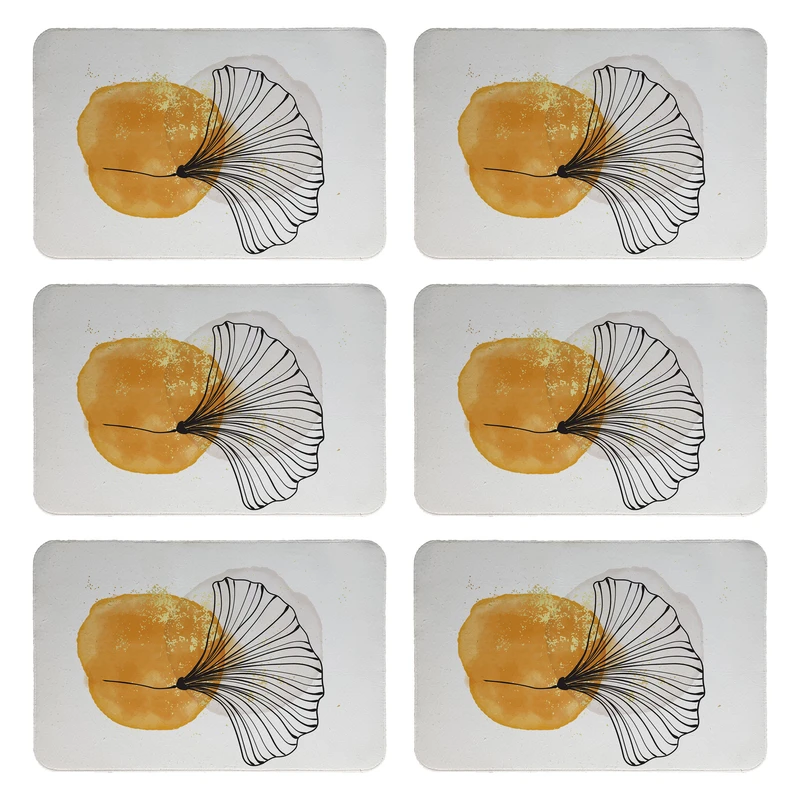 زیربشقابی طرح گل کد 8990 بسته 6 عددی 