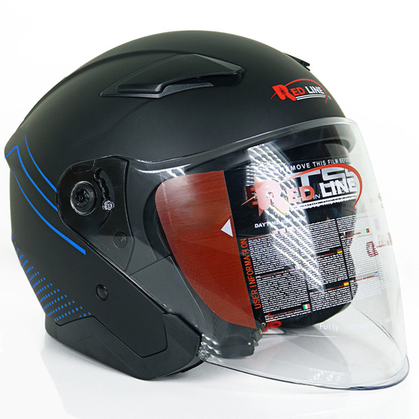 کلاه کاسکت ردلاین مدل بدون فک عینکدار کد 956-MATT-BLU