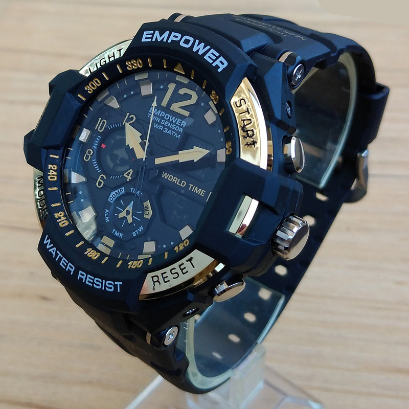 ساعت مچی عقربهای مردانه امپاور مدل دوزمانه کد 1203 ساعت مچی عقربهای مردانه امپاور مدل دوزمانه کد 1203