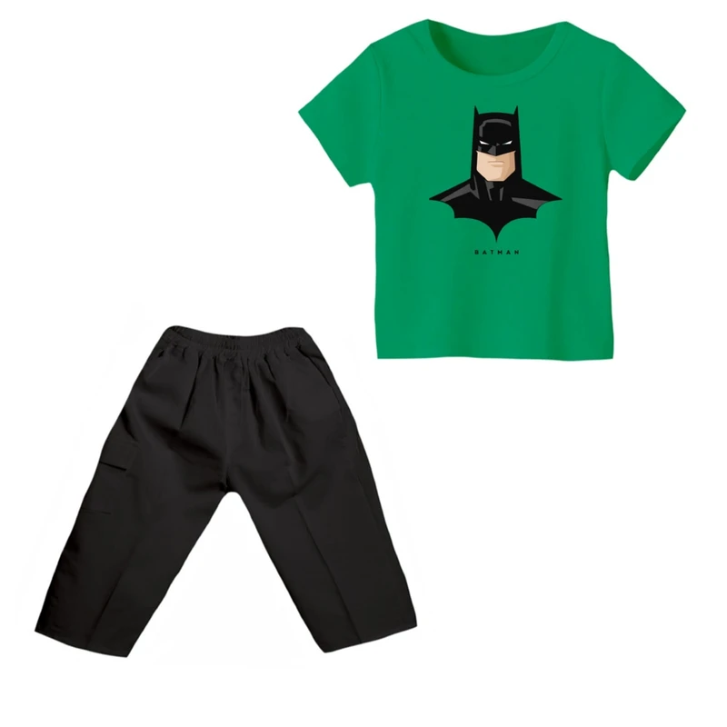 ست تی شرت و شلوارک پسرانه مدل بتمن کد ۱۸