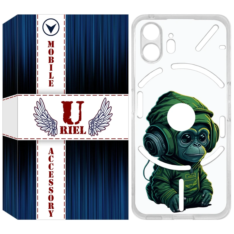 کاور یوریل مدل Clear کد 45 طرح میمون مناسب برای گوشی موبایل ناتینگ فون 2