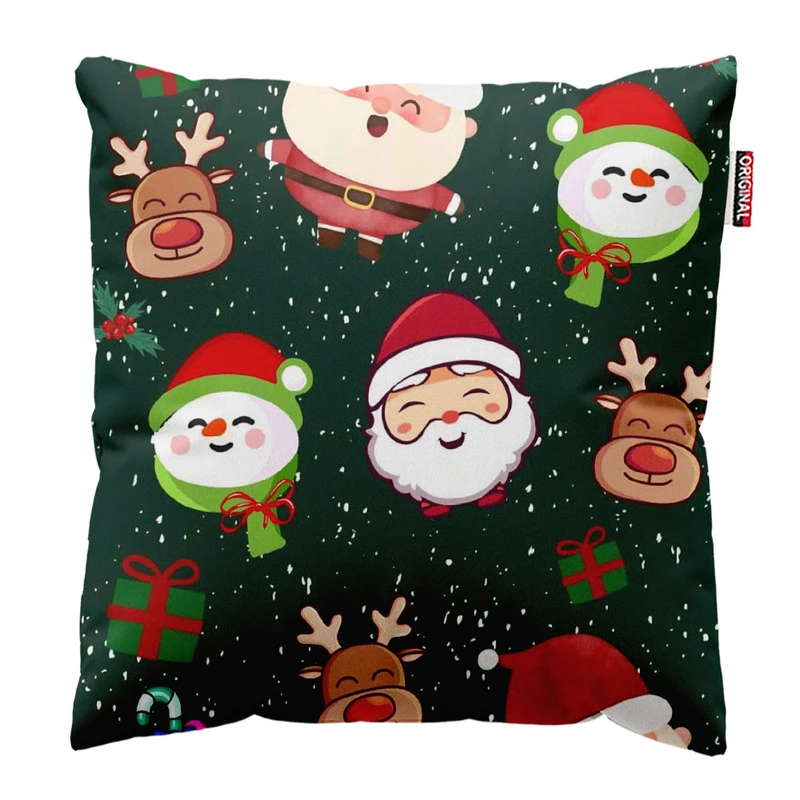 کوسن پاد آفرین طرح کریسمس و بابانوئل کد 2624 سایز 30*30 سانتی متر