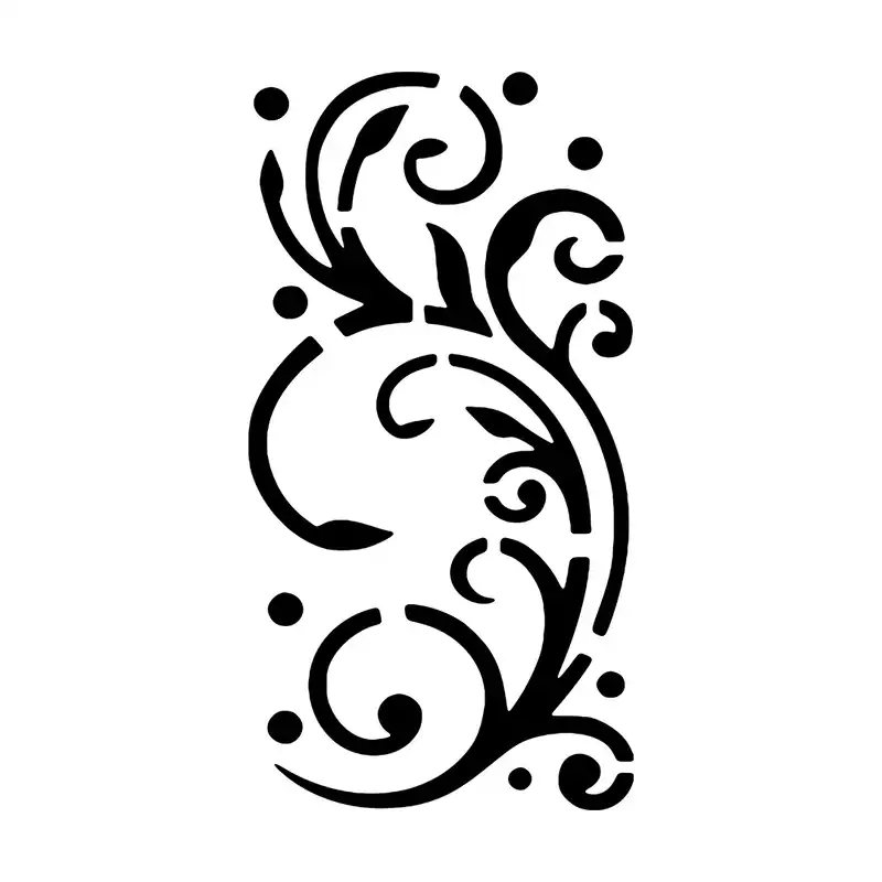 شابلون باتیس آرت طرح گل و بوته کد 50-536