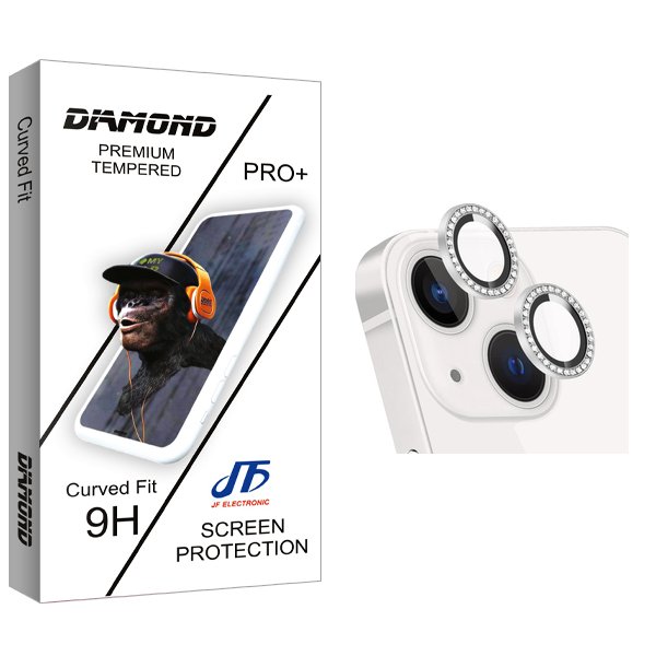 محافظ لنز دوربین جی اف مدل Diamond رینگی نگین دار مناسب برای گوشی موبایل اپل iPhone 14 / 14 Plus