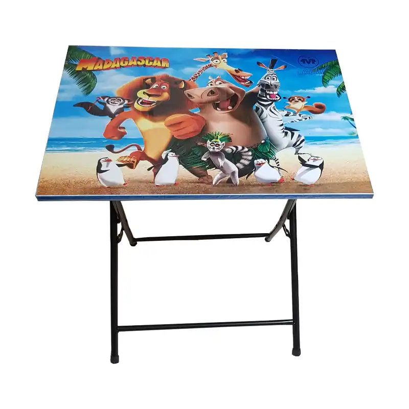 ست میز تحریر و صندلی آسایش مدل تاشو نرمال طرح ماداگاسکار