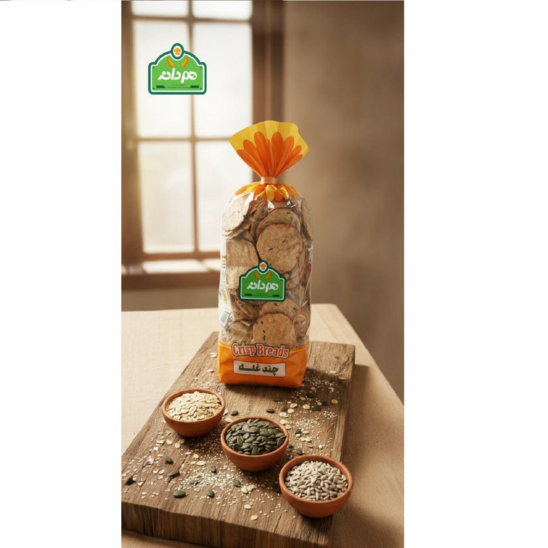 نان خشک چیپسی حاوی کینوا و جودوسر هم دانه - 230 گرم بسته 12 عددی