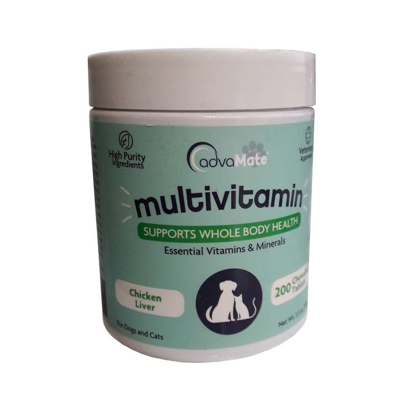 قرص مکمل سگ و گربه ادوامیت مدل Essential Vitamins&Minerals بسته 200 عددی
