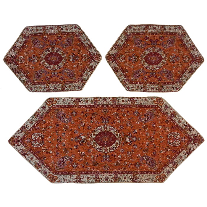 ست 3 تکه رومیزی ترمه کد TRSETE40