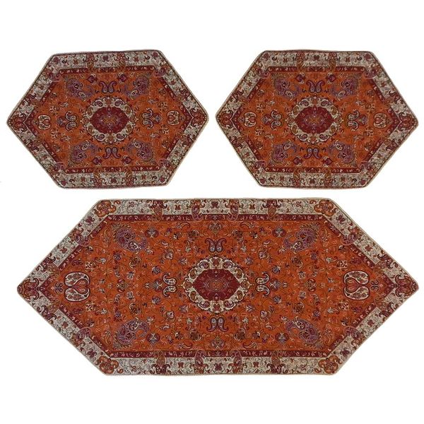 ست 3 تکه رومیزی ترمه کد TRSETE40