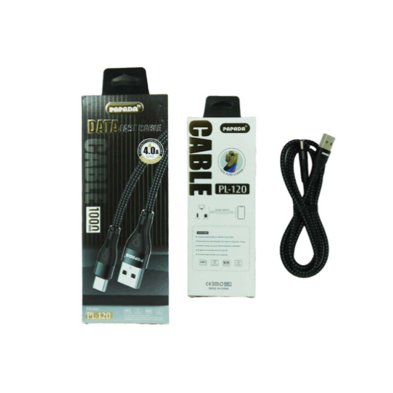 کابل تبدیل USB به MicroUSB پاپادا مدل PL-120 طول 1 متر