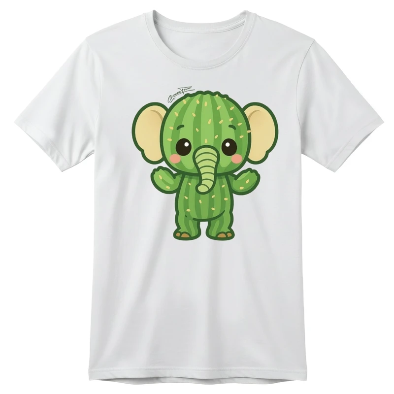 تی‌شرت آستین کوتاه بچگانه مدل فیل کاکتوسی کد p1 