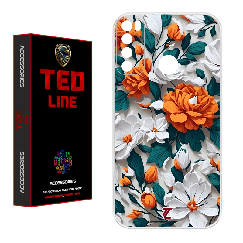 کاور تدلاین طرح گل نارنجی کد 1229 مناسب برای گوشی موبایل شیائومی Redmi Note 8