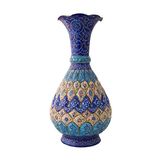 گلدان میناکاری طرح نیلوفر کد 4