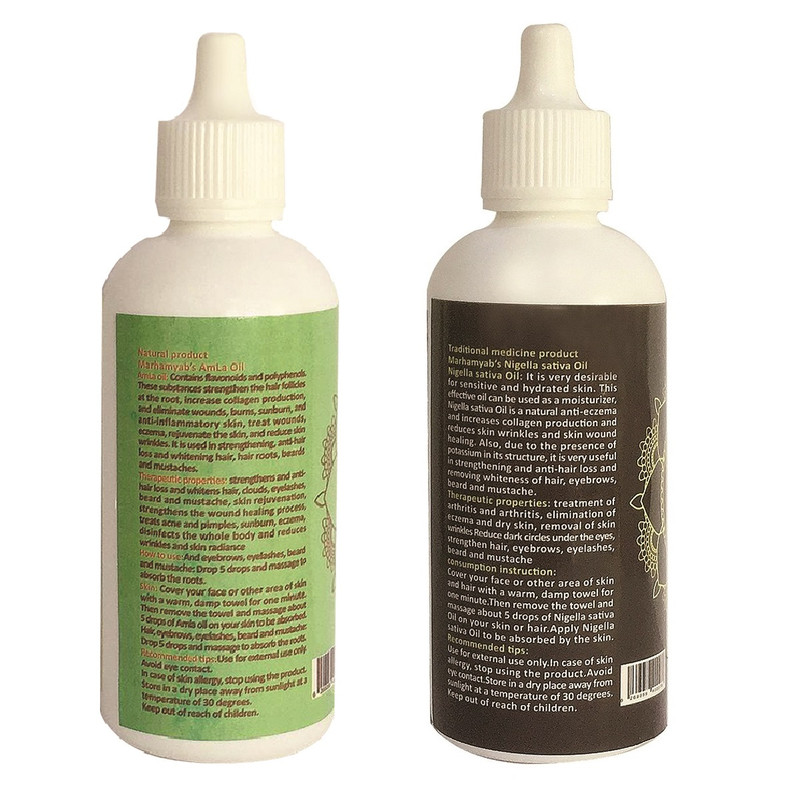 روغن تقویت کننده مو، مژه و ابرو مرهم یاب مدل سیاه دانه و آمله حجم 80 میلی لیتر مجموعه 2 عددی روغن تقویت کننده مو، مژه و ابرو مرهم یاب مدل سیاه دانه و آمله حجم 80 میلی لیتر مجموعه 2 عددی