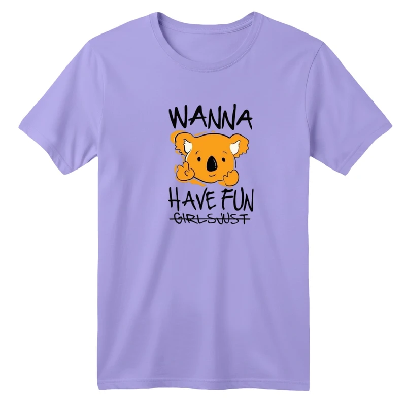 تی‌شرت آستین کوتاه لانگ یقه گرد بچگانه مدل خرس شاد