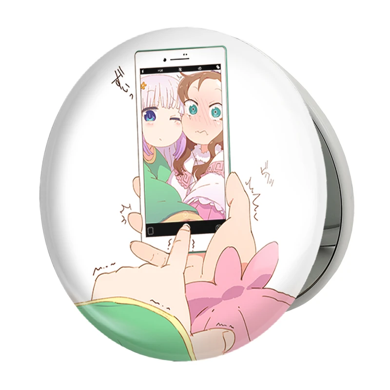 آینه جیبی خندالو طرح سایکاوا و کانا انیمه اژدهای خدمتکار کوبایاشی مدل تاشو کد 36320