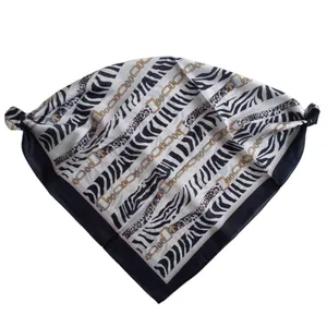 روسری زنانه مدل مینی ابریشم راه راه زبرا گورخری زنجیره ای