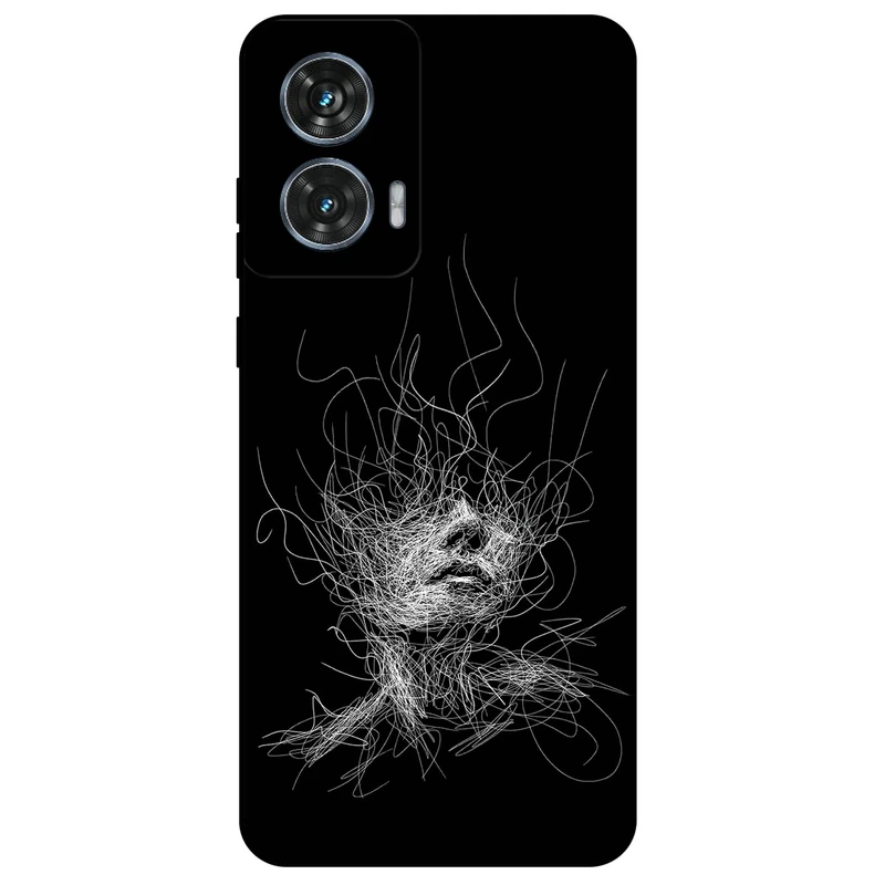  کاور مگافون طرح اسکچ صورت مدل 7423 مناسب برای گوشی موبایل موتورولا Moto Edge 50 Fusion