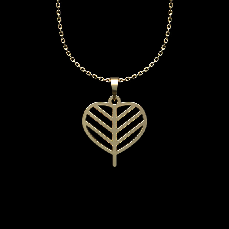 گردنبند طلا 18 عیار زنانه مدوپد مدل برگ کد L2-1-1186