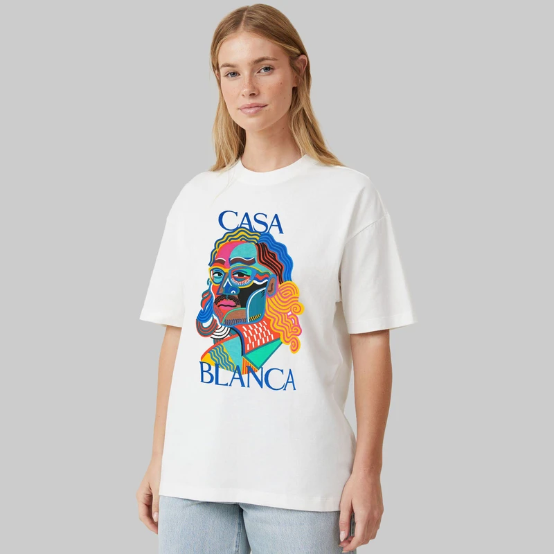 تی‌شرت  اورسایز آستین سه ربع زنانه مدل باکسی طرح casa