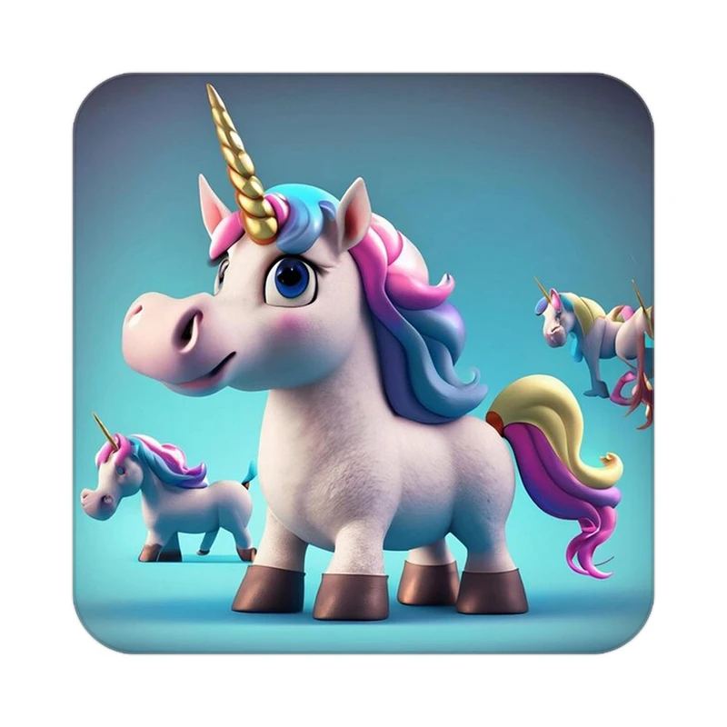 زیر لیوانی کاکتی طرح اسب تک شاخ و یونیکورن مدل mp29025