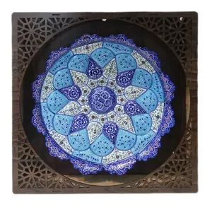 بشقاب میناکاری مدل اسلیمی کد 112