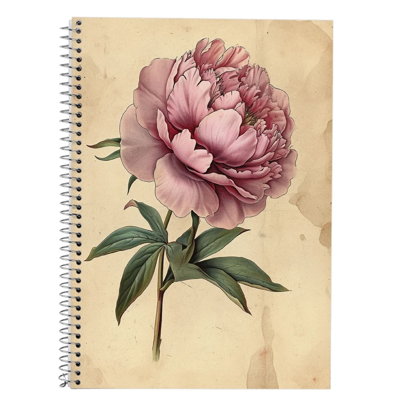 دفتر زبان 50 برگ مدوپد مدل دو خط طرح گل کد DF13828