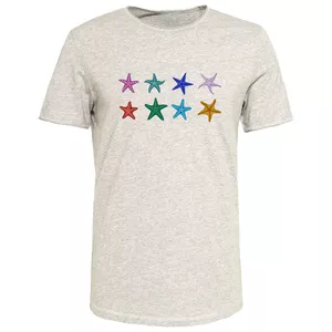 تی شرت آستین کوتاه زنانه مدل ستاره کد J419 رنگ طوسی