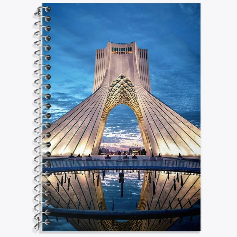 دفتر زبان 50 برگ خندالو مدل سه خط طرح برج آزادی کد F1622