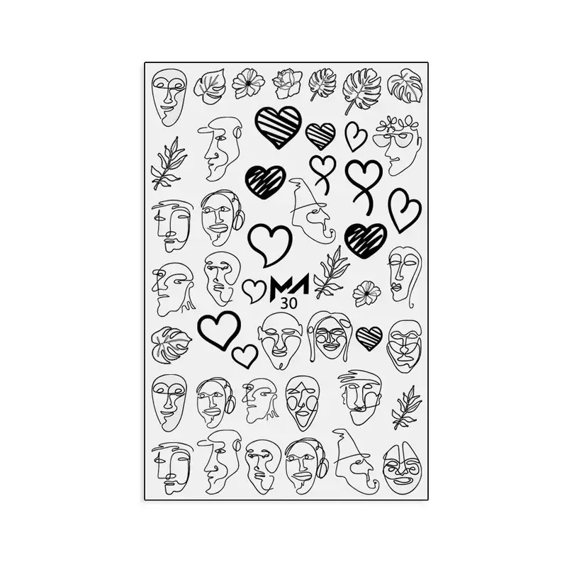 برچسب لنز ناخن مدل صورت خطی کد MT-L30