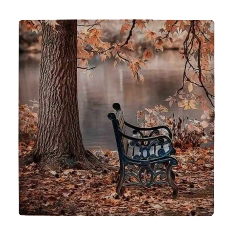  زیر لیوانی طرح نیمکت و جنگل پاییزی کد    3670379_1647