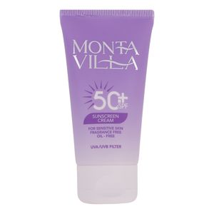 ضدآفتاب  بی‌رنگ مونتا ویلا SPF50 مدل 01 مناسب انواع پوست، حجم 50 میلی‌لیتر