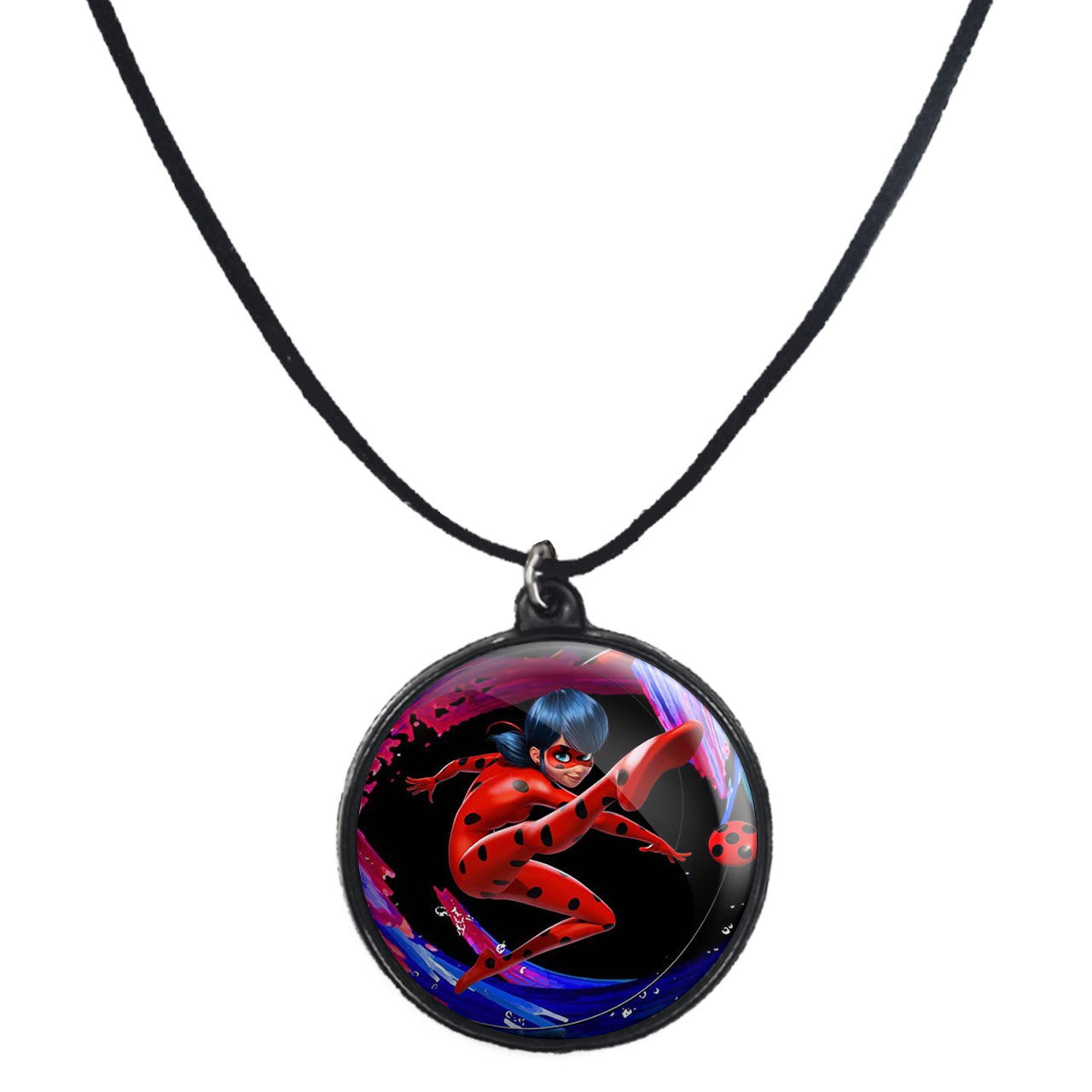 گردنبند پرمانه طرح کفشدوزکی کد pmb.1296 مدل دو طرفه