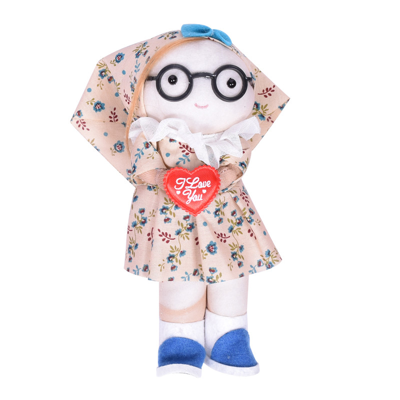 عروسک مدل دختر روسی طرح عینکی کد 6987 ارتفاع 23 سانتی متر