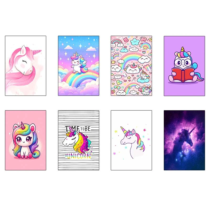 پوستر کارنيکا طرح یونیکورن Unicorn کد 34231 مجموعه 8 عددی