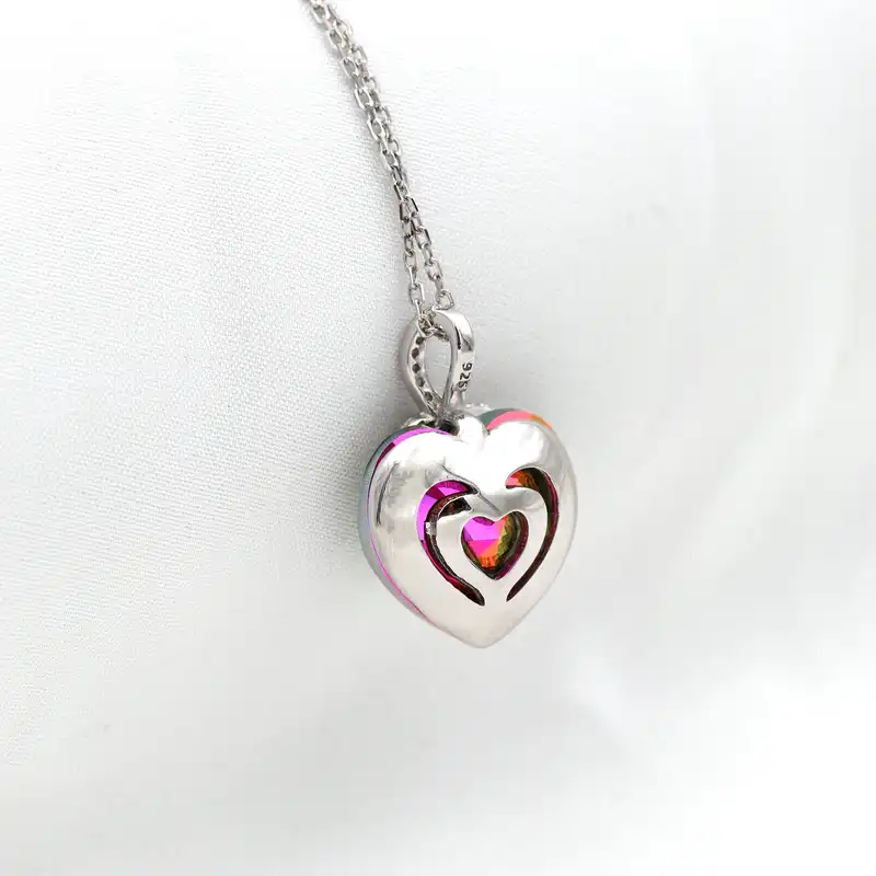 گردنبند نقره زنانه مدل قلب پاپیون کد SLP-52