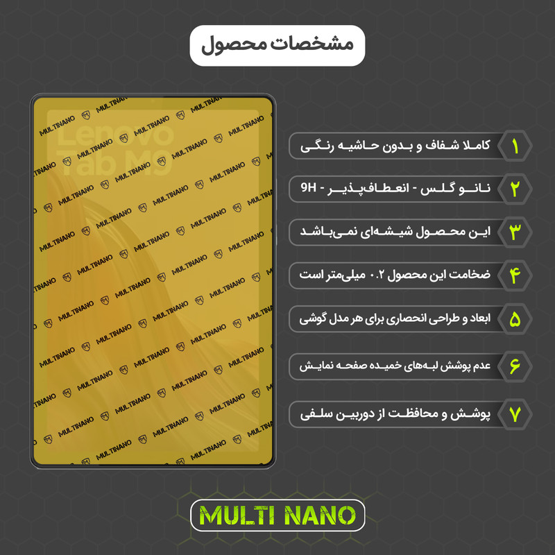 محافظ صفحه نمایش مولتی نانو مدل X-S2N مناسب برای تبلت لنوو Tab M9 بسته دو عددی