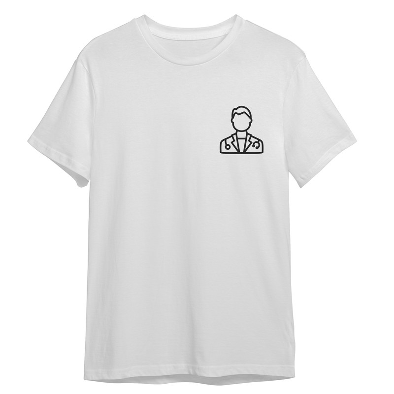 تی شرت آستین کوتاه مردانه مدل لوگو پزشک دکتر کد 533 رنگ سفید