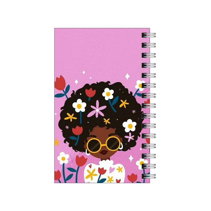 دفترچه یادداشت مدل to do list طرح دختر عینکی در میان گل ها کد 1610598