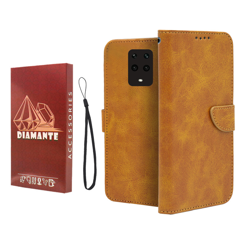 کیف کلاسوری دیامانته مدل Mortand Ros مناسب برای گوشی موبایل شیائومی Redmi Note 9 Pro 4G به همراه بندآویز