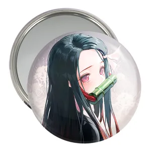 آینه جیبی خندالو مدل دختر انیمه ای  کد 18105