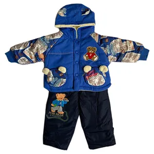 ست کاپشن و شلوار نوزادی طرح خرس کد 0213601