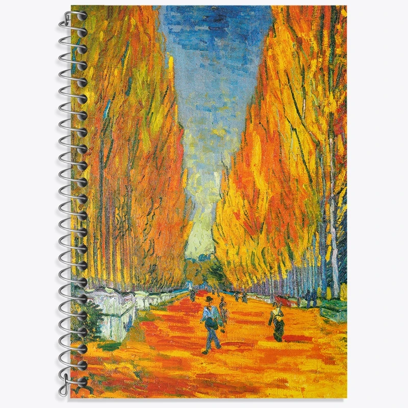 دفتر زبان 50 برگ خندالو مدل دو خط طرح ونسان ونگوگ (Van Gogh) کد 36790