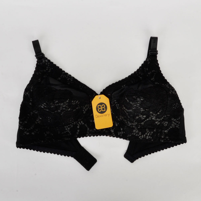 سوتین زنانه دکسونری مدل 125013702 دانتل شیشه ای رنگ مشکی