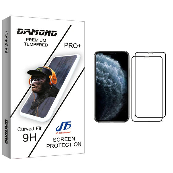 محافظ صفحه نمایش جی اف مدل Diamond glass مناسب برای گوشی موبایل اپل iPhone 11 Pro بسته دو عددی
