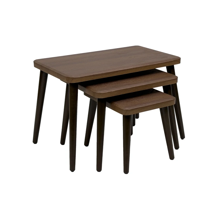 میز عسلی مستطیل میز مارکت مدل پاسنگی مجموعه 3 عددی