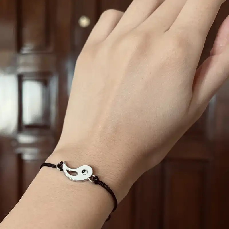 دستبند مدل دوستی یین و یانگ کارما بسته 2 عددی